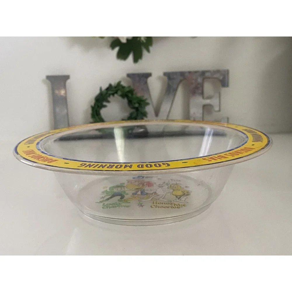 General Mills Cereal Squad Clear Cereal Bowl Good Morning Vintage Rare Good Cond